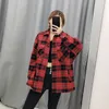 Kvinnor Plaid Jackets Coat Elegant damer Slå ner Krageull Blend Coats Långärmad Höst Vinter Varm Jackor Kvinna Outwear 210518