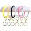 Key Rings Jewelry Wristlet Keychain Bracelet Bangle Ring Fashion Charm Round Chians Soft Sile Car Fob Holder For Women Drop Delivery 2021 3F
