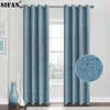 Plaid 100% Blackout Curtain For Living Room Darpe Faux Linen Curtains for Bedroom Rideaux Window Customized Cortina 210712