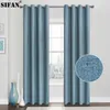 Plaid 100% Blackout Curtain For Living Room Darpe Faux Linen Curtains for Bedroom Rideaux Window Customized Cortina 210712