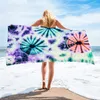 Tie Dye Beach Handduk Rektangel 150 * 75 cm Superfine Fiberhanddukar Tyg Material Vattenabsorption Badlock för vuxen