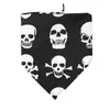 Pet Dog Bandana Halloween Skull Printed Polyester Pet Scarf Bibs för Medium Large Dog Collar Party Grooming Accessory Saliv Handduk