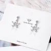 Stud Fashion 925 Sterling Silver Earring Crystal Star Guldörhängen för kvinnor Korea Jewelry Femme 2021 Pendientes