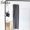 Pantalon gris en coton pour femmes taille élastique taille plus taille kaki décontracté pantalon de longueur cheville femme élégante streetwear 5XL 211115