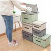 Slaapkamer opbergdoos kleding opbergdoos met deksel cosmetische organizer opbergdozen opvouwbare puin draagbare stofdichte containerbox FHL60-WLL