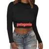 Solid Basic Woman Long Sleeve Womens Sexy Tops Casual Black White Crop Top T Shirt Ladies Fashion Korean Tee Size S-XXL