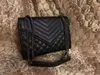 Classic Y-shaped Seam Shoulder Bags Gold Silver Original Hardware Chain Handbags Fashion Genuine Leather Flap Women Crossbody Bag Luxury Designer Bag