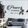 Wall Stickers Decal Home Decor Waterproof Sticker Bible Verses Peace Be To This House St Luke 10:5 Religious Flowers Q214