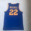 Nikivip Top Quality LOVE And BASKETBALL FILM # 22 Quincy McCALL Basketball Jersey Cousu Broderie Maillots Pour Homme Taille S-2XL Blanc Bleu