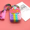 Dekompressionsleksaker Bubble leksaksväska Söt djur Tecknad form Hamburger Bärbar Finger POP-leksak Godisfärger Silikon Shoulder Messenger Mode