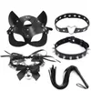 Nxy volwassen speelgoed bdsm bondage beperkingen PU lederen kat Halloween sex masker zweep rollenspel voor mannen vrouwen cosplay games 1201