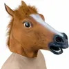 Brun Creepy Head Gummi Latex Animal Novelty Halloween Kostymer Bojack Horseman Mask