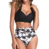 Ruched lace cintura alta brasileiro biquíni conjunto swimwear mulheres bandeau swimsuit fêmea fêmea push up banhing terno banheira biquini 210604