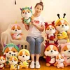 Squirrel Dinosaur Plush Doll Toy Baby fyllda djur dockor barn mjuk kawaii rosa kudde anime julklappar4501892