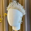 Casamento Beads Beads Headband Flor Floral Crown Tiara Cristal Strass Headpiece Princesa Jóias Set Beading Coroas Tiaras Brincos Moda Cabeça Cabeça