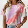 Summer Fashion Tie Dye Cotton T-shirts Kvinnor stora toppar Streetwear Ladies Blusa Tops 210709