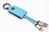 PU Läder Lanyard Metal Keychain Telefonkablar 2a USB Laddare Datakabel för Samsung S7 S8 Android Cellphone