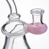 Rökning Glas Vattenrör 6,6 tum med gratis skål US Färg på munstycket Banger Hanger Bubbler Oil Dab Rig Heady Bongs Perc Bong