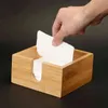 Kitchen Storage Organization Restaurant Bamboo Square seat type sheet paper Napkins Tissue Boxes 211110