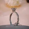 925 silver Moissanite ring 6-claw Twist shape luxury inlay Engagement Anniversary Ring 1ct DF color round excellent cut