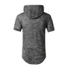 Men's Hoodies & Sweatshirts S-XXL Big And Tall Size Mens Hipster Simple Longline Lightweight Pullover Long Sleeve Hooded Shirt Plain Color M