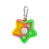 Christmas Party Favor Sensory Toys Keychain Fidget Spinner Spin Finger top Five-pointed star Handheld Stress Reliever 300pcs