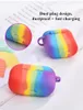 3D Rainbow Silicone Cases For Apple Airpods 1 2 3 Wireless Earphone Protective Cover Air Pods pro Charging Box Bags with hook