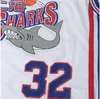 Billiga Custom Shanghai Shark 32 Fredette Jersey Broderi Movie White China XS-5XL NCAA