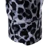 Mens Trend Nightclub Leopard Print Shirt High Quality Long Sleeve Male Social Casual Party Chemise Tops Men's Shirts