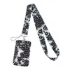 20pcs/lot J2200 Cartoon Necklack Lanyard Key Gym Strap Multifunction Mobile Phone Decoration With Card Holder Cover For Fans