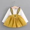 Winter Autumn Baby Girl Dresses Girls Long Sleeve Dress Cute Rabbit Print Princess Vestidos Suits Q0716