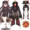 Game Genshin Impact Hu Tao Cosplay Costume Anime Outfits Dress Halloween Carnival Women Girl Uniforms Y0903