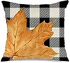 Pillow Case 18x18inch Halloween Case Fall Pillow Buffalo Plaid Pumpkin Leaf Pillows Decorative Throw Farmhouse Thanksgiving Autumn Cushion Cover