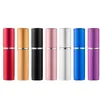 5ml Portable Mini Aluminum Refillable Perfume Bottle With Spray Empty Makeup Containers With Atomizer rechargeable self pump Essential Oil Inhaler For Traveler