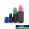 10 pièces noir 10 ml 30 ml PE flacon compte-gouttes en plastique E liquide avec capuchon à l'épreuve des enfants et longue pointe oeil livraison gratuite