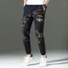 Pantaloni da uomo 2021 Summer Tide Brand Style Pantaloni casual stampati Versione coreana Sports Tied Thin Men Hip Hop White