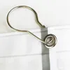 Rideau de douche de bain Crochets Anneaux Clip Salle de bain Easy Glide Anneau Fer Chrome Plaqué Décor à la maison 4982 Q2