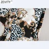 Zevity Women Vintage Leopard Patchwork Flower Print Casual Smock Blus Kvinna Långärmad Busines Shirts Blusas Tops LS7316 210603