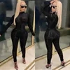 Mode Sexy Nachtclub Netto Garen Perspectief Jumpsuit Vrouwen Kleding Sets Outfits Voor Dames Body Suits Dames Trainingspakken