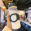 Titulaire de gobelets anti-bouilleurs créatifs Tasse d'eau en verre de grande capacité Papier de mémo personnalisé Papier invisible Poignée à la maison
