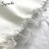Syiwidii ​​jean shorts för kvinnor sommar plus storlek denim kläder booty höga midja sweatshorts mode tofs vit svart 210719