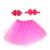 Nouveau-né bébé enfant en bas âge maille jupe cheveux arc épingle à cheveux bandeau bandeau 3 pièces ensemble moelleux Tutu jupes enfants fille princesse Dr2792366