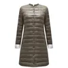 Женщины ультра легкая утка вниз длинная куртка весенняя зима мягкая теплый пальто женский пальто портативные Parkas 210423
