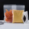 100pcs lot Frosted Transparent Zipper Bag Flat Bottom Dry Flower Packing Pouch Smell Proof Storage Packing Bags for Snack Tea