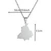 Anhänger Halsketten Edelstahl Indien Punjab State Map Halsketten für Frauen Unisex Ethnischer Schmuck8065949
