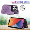 Dual gesp mandala flip cases met kaart slot voor iphone 13 pro max 12 mini 11 xr samsung s20 s21 ultra note 20 A52 A51 A71 A72 5G Datura bloem lederen dekking