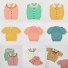Misha Puff Kids Girls Summer Stick T-shirt Märke Toddler Vackra Toppar Vintage Barn Kniting Tee Shirts Mish och 210619