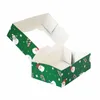 Gift Wrap 4 stks Mix Stijl Kraft Papieren Box Kerst Cookie Dozen Donut met duidelijke venster Label Crad DIY-gunsten