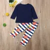 1-6Y Giorno del Ringraziamento Toddler Kid Girls Clothes Set T-shirt a maniche lunghe Pantaloni Abiti Costumi per bambini Abbigliamento 210515
