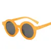 7 Styles Enfants Lunettes de soleil cadre rond Lunettes de soleil Motifs colorés Verre solaire résistant aux ultraviolets Mode photo de rue avec des lunettes Q115